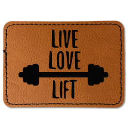 Exercise Quotes and Sayings Faux Leather Iron On Patch - Rectangle