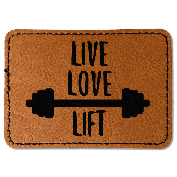 Custom Exercise Quotes and Sayings Faux Leather Iron On Patch - Rectangle