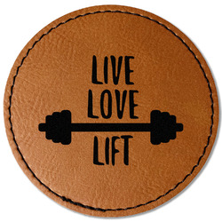 Exercise Quotes and Sayings Faux Leather Iron On Patch - Round