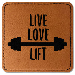 Exercise Quotes and Sayings Faux Leather Iron On Patch - Square