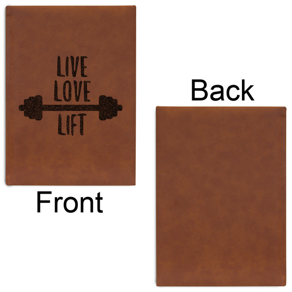 Exercise Quotes and Sayings Leatherette Sketchbooks - Large - Single Sided - Front & Back View