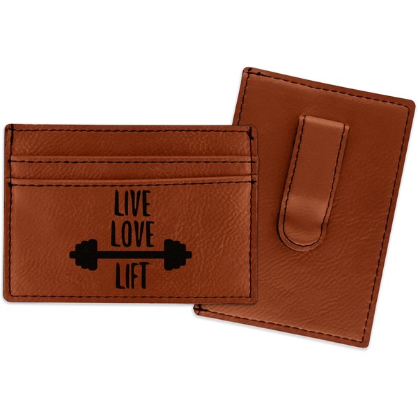 Custom Exercise Quotes and Sayings Leatherette Wallet with Money Clip