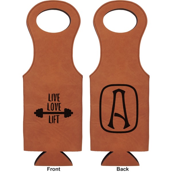 Exercise Quotes and Sayings Leatherette Wine Tote Double Sided - Front and Back