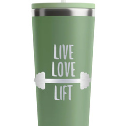 Exercise Quotes and Sayings RTIC Everyday Tumbler with Straw - 28oz - Light Green - Single-Sided