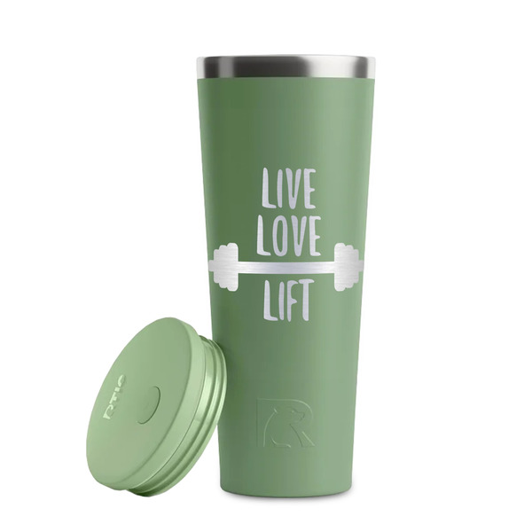 Exercise Quotes and Sayings Light Green RTIC Everyday Tumbler - 28 oz. - Lid Off