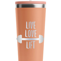 Exercise Quotes and Sayings RTIC Everyday Tumbler with Straw - 28oz - Peach - Double-Sided