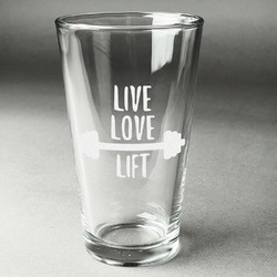 Exercise Quotes and Sayings Pint Glass - Engraved (Single)
