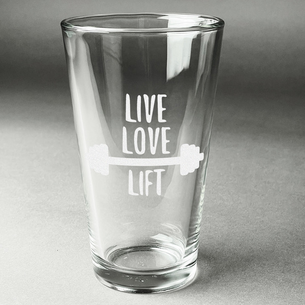 Custom Exercise Quotes and Sayings Pint Glass - Engraved (Single)