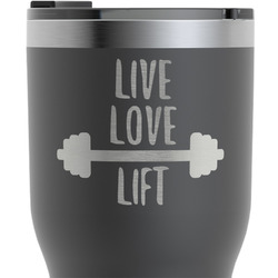 Exercise Quotes and Sayings RTIC Tumbler - Black - Engraved Front