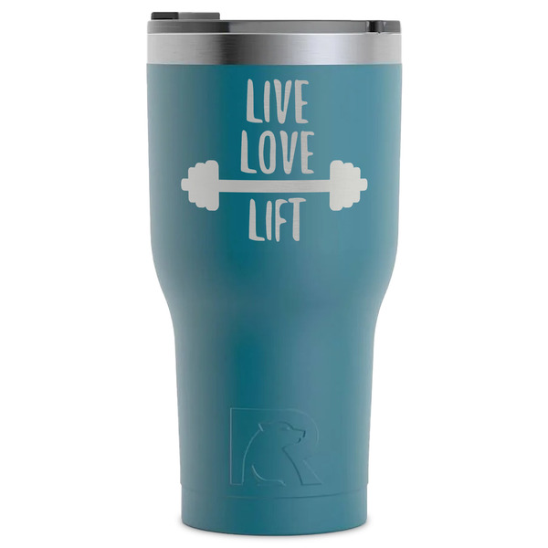 Custom Exercise Quotes and Sayings RTIC Tumbler - Dark Teal - Laser Engraved - Single-Sided