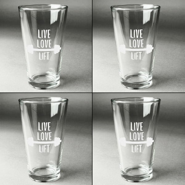 Exercise Quotes and Sayings Set of Four Engraved Beer Glasses - Individual View