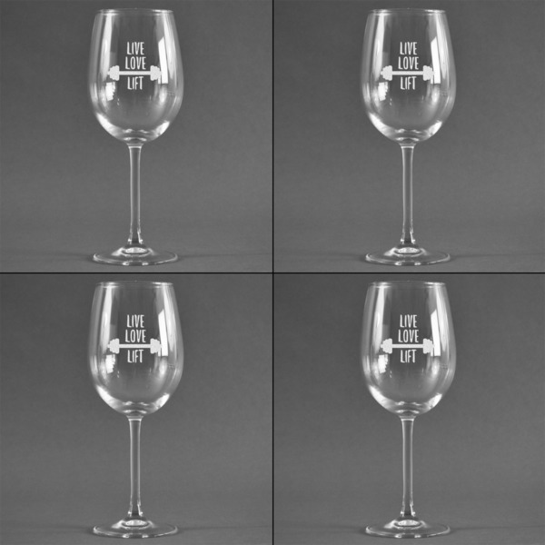 Exercise Quotes and Sayings Set of Four Personalized Wineglasses (Approval)