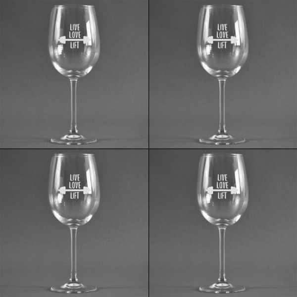 Exercise Quotes and Sayings Set of Four Personalized Wineglasses (Approval)