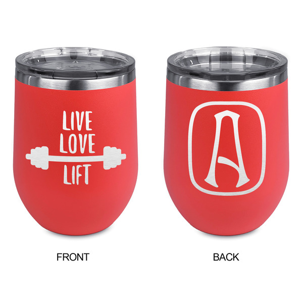 Exercise Quotes and Sayings Stainless Wine Tumblers - Coral - Double Sided - Approval