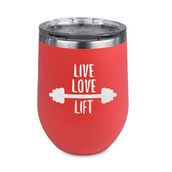 Exercise Quotes and Sayings Stemless Stainless Steel Wine Tumbler - Coral - Double Sided