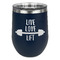 Exercise Quotes and Sayings Stainless Wine Tumblers - Navy - Single Sided - Front