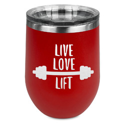 Exercise Quotes and Sayings Stemless Stainless Steel Wine Tumbler - Red - Double Sided