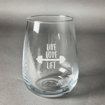 Exercise Quotes and Sayings Stemless Wine Glass - Engraved