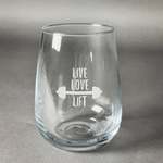 Exercise Quotes and Sayings Stemless Wine Glass - Engraved