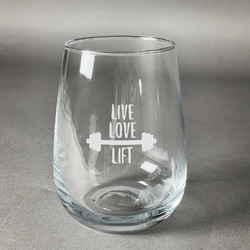 Exercise Quotes and Sayings Stemless Wine Glass (Single)
