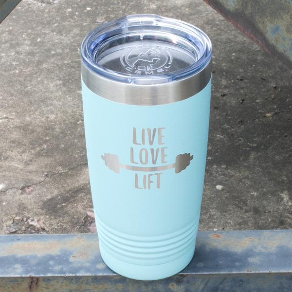 Exercise Quotes and Sayings Teal Polar Camel Tumbler - 20oz - Angled
