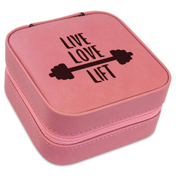 Exercise Quotes and Sayings Travel Jewelry Boxes - Pink Leather
