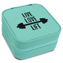 Exercise Quotes and Sayings Travel Jewelry Box - Teal Leather