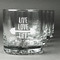 Exercise Quotes and Sayings Whiskey Glasses Set of 4 - Engraved Front