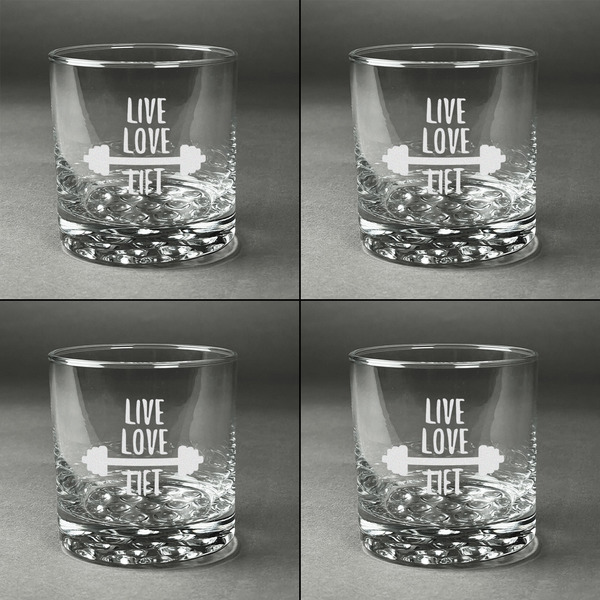Exercise Quotes and Sayings Whiskey Glasses - Set of 4 all Engraved