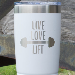 Exercise Quotes and Sayings 20 oz Stainless Steel Tumbler - White - Single Sided