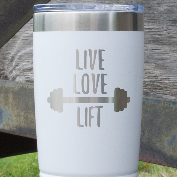 Exercise Quotes and Sayings White Polar Camel Tumbler - 20oz - Close Up