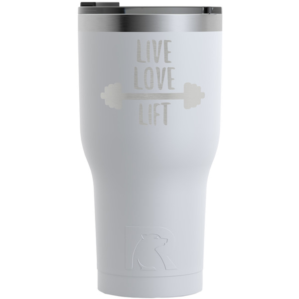 Custom Exercise Quotes and Sayings RTIC Tumbler - White - Engraved Front