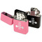 Exercise Quotes and Sayings Windproof Lighters - Black & Pink - Open