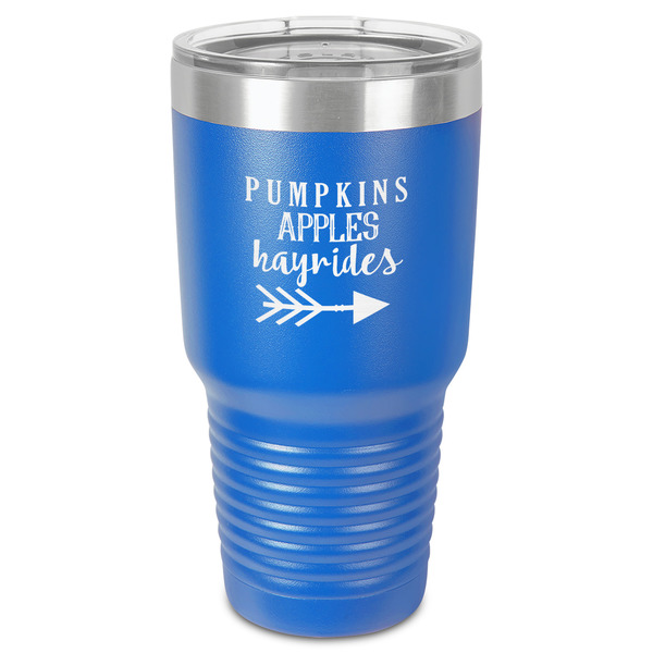 Fall Quotes and Sayings 30 oz Stainless Steel Ringneck Tumbler - Blue - Front