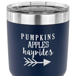 Fall Quotes and Sayings 30 oz Stainless Steel Tumbler - Navy - Single Sided