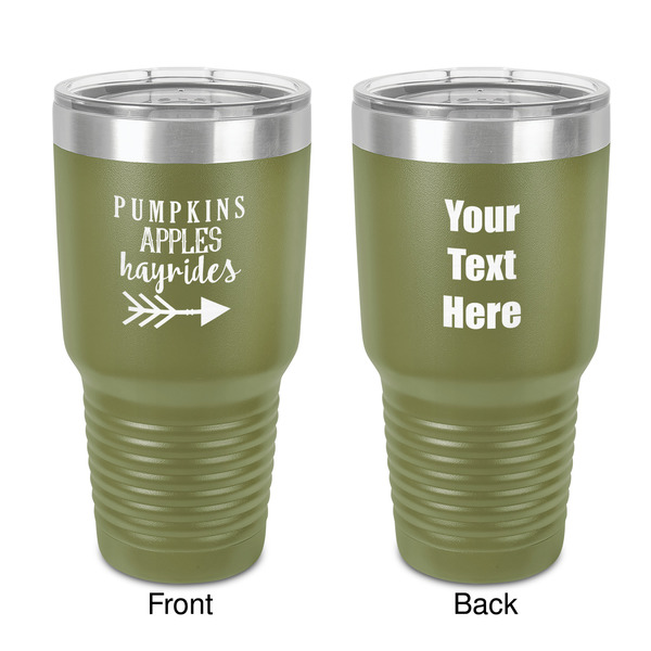 Custom Fall Quotes and Sayings 30 oz Stainless Steel Tumbler - Olive - Double-Sided