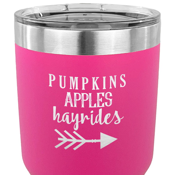 Fall Quotes and Sayings 30 oz Stainless Steel Ringneck Tumbler - Pink - CLOSE UP