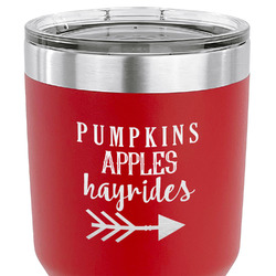 Fall Quotes and Sayings 30 oz Stainless Steel Tumbler - Red - Single Sided