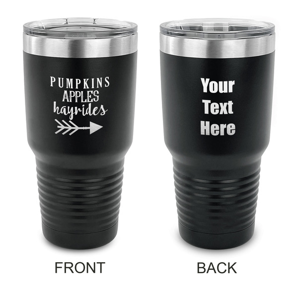 Custom Fall Quotes and Sayings 30 oz Stainless Steel Tumbler - Black - Double Sided
