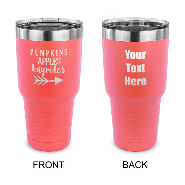 Custom Fall Quotes and Sayings 30 oz Stainless Steel Tumbler - Coral - Double Sided