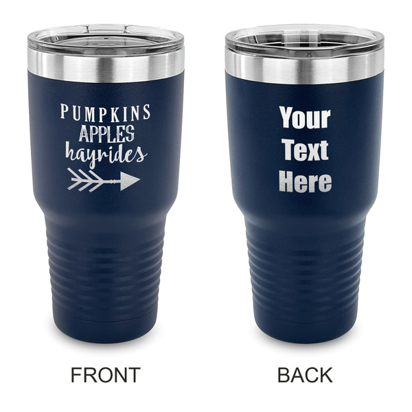 Custom Fall Quotes and Sayings 30 oz Stainless Steel Tumbler - Navy - Double Sided
