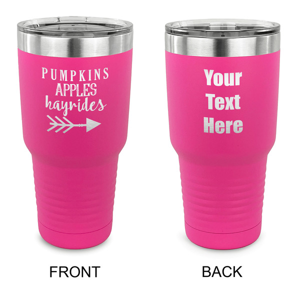 Custom Fall Quotes and Sayings 30 oz Stainless Steel Tumbler - Pink - Double Sided