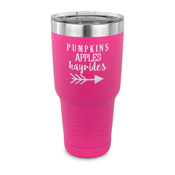 Custom Fall Quotes and Sayings 30 oz Stainless Steel Tumbler - Pink - Single Sided
