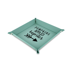 Fall Quotes and Sayings 6" x 6" Teal Faux Leather Valet Tray