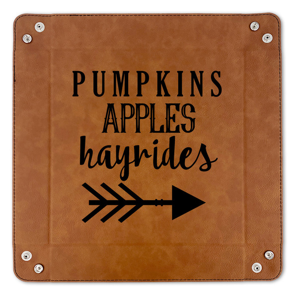 Fall Quotes and Sayings 9" x 9" Leatherette Snap Up Tray - APPROVAL (FLAT)