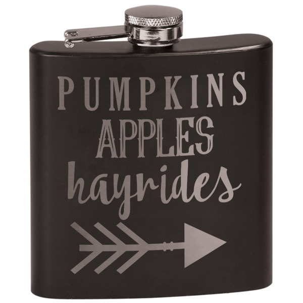 Custom Fall Quotes and Sayings Black Flask Set