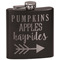 Fall Quotes and Sayings Black Flask - Engraved Front