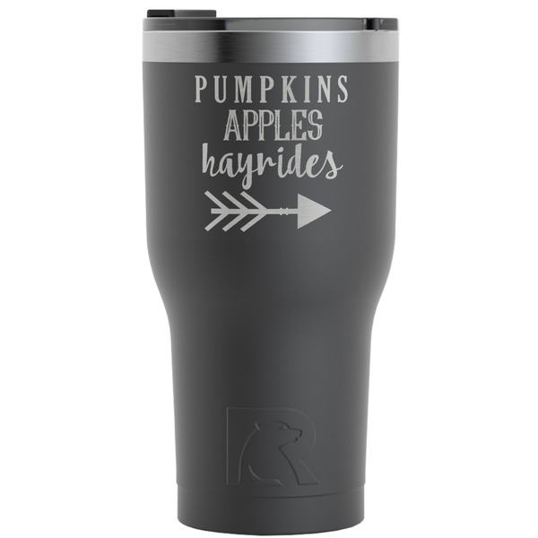 Custom Fall Quotes and Sayings RTIC Tumbler - Black - Engraved Front