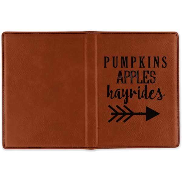 Fall Quotes and Sayings Cognac Leather Passport Holder Outside Single Sided - Apvl