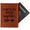 Fall Quotes and Sayings Cognac Leather Passport Holder With Passport - Main